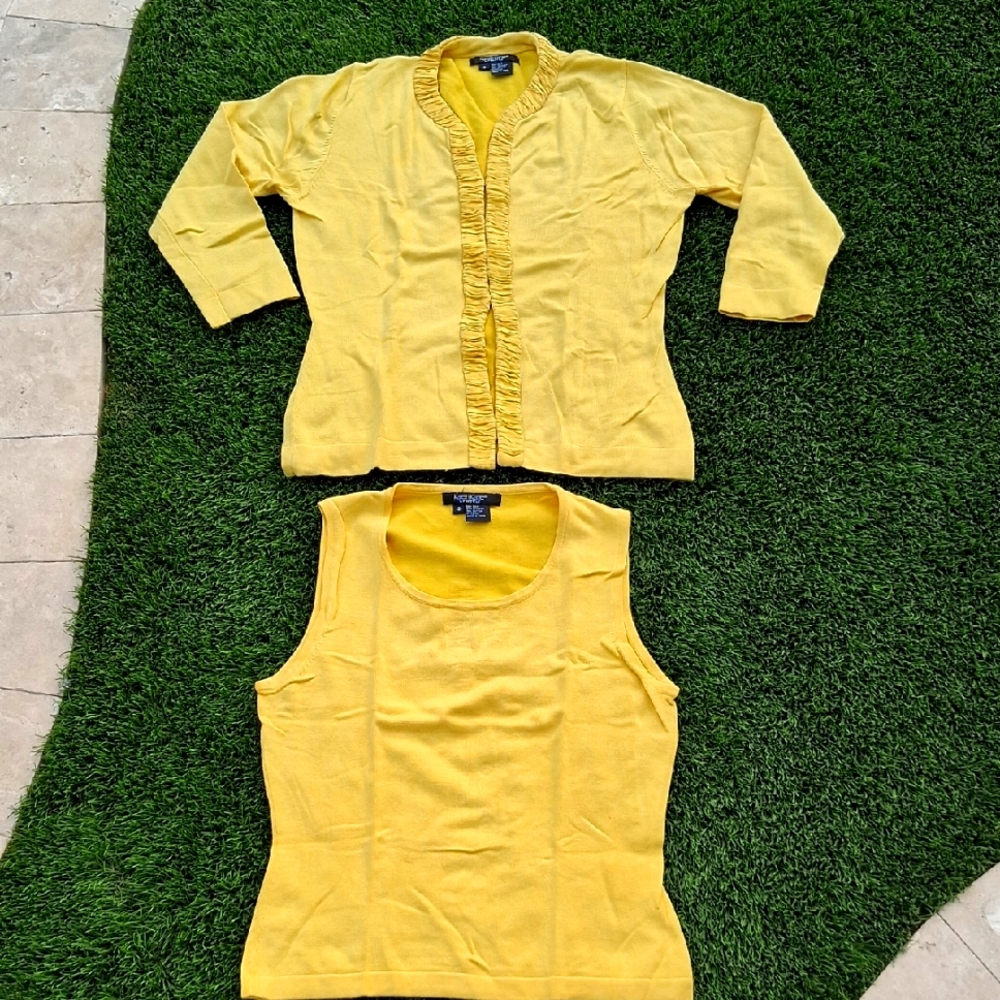 Karen Kane Yellow cardigan set. Size S